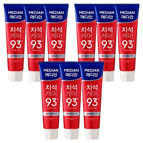 메디안 국내 제조 치석케어 구취 치약, 120g, 9개