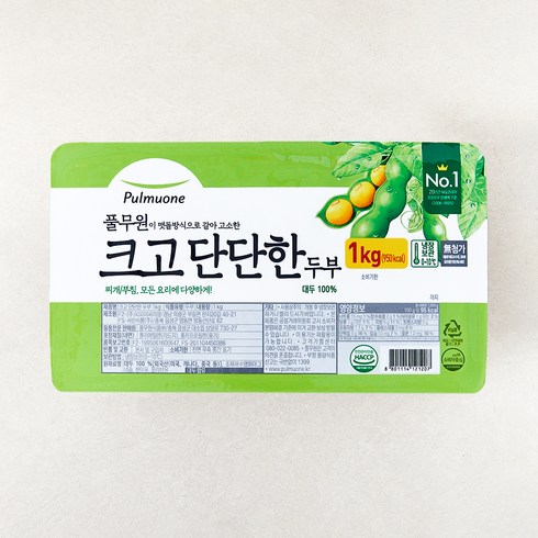 풀무원 크고 단단한 두부, 1kg, 1개