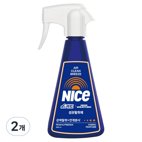 스카트 나이스웨더 탈취제 페어앤프리지아 본품, 2개, 380ml