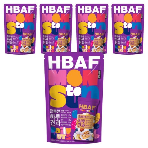 바프 먼투썬 하루견과 퍼플 믹스넛, 200g, 5개