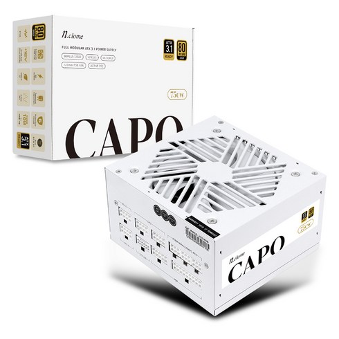 엔클롬 CAPO 750W 80PLUS골드 풀모듈러 파워서플라이 ATX3.1 화이트, 단일상품(화이트)