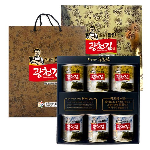 광천김 3대째 달인 캔김 혼합 선물세트 12호, 1세트