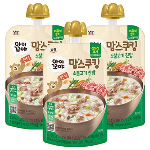 맘스쿠킹 이유식, 100g, 3개, 소불고기 진밥