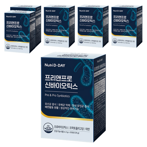 뉴트리디데이 프리앤프로 신바이오틱스, 129g, 6개