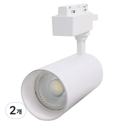KDT 원통 스포트 LED COB 레일조명 10W, 화이트 + 전구색, 2개
