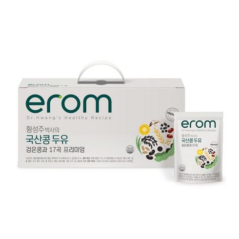이롬 황성주 박사의 국산콩 두유 검은콩과 17곡 프리미엄, 180ml, 20개