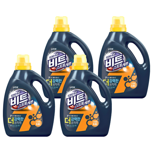 비트 스트롱 세븐 드럼용 액상세제 본품, 3L, 1개입, 4개