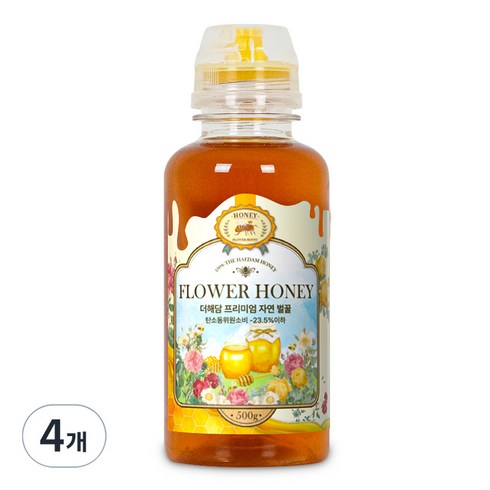 더해담 프리미엄 자연 벌꿀, 500g, 4개
