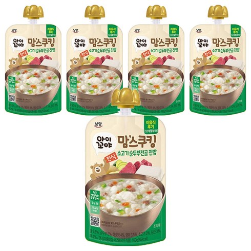 맘스쿠킹 이유식, 100g, 5개, 소고기 순두부전골 진밥