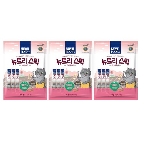 동원뉴트리플랜 고양이 뉴트리 스틱, 혼합맛(참치/연어), 280g, 3개