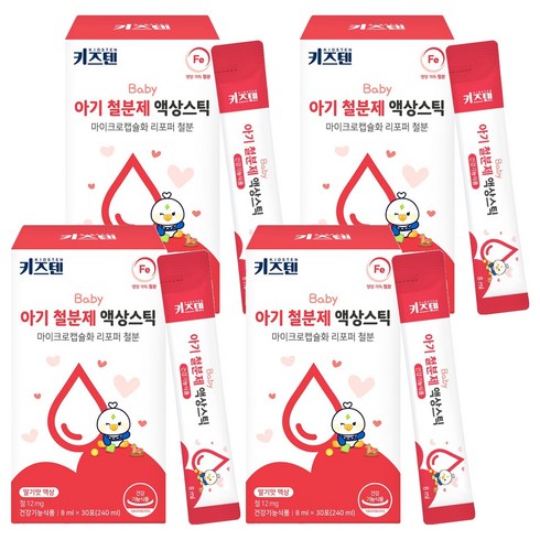 키즈텐 아기 철분제 액상스틱, 240ml, 4개