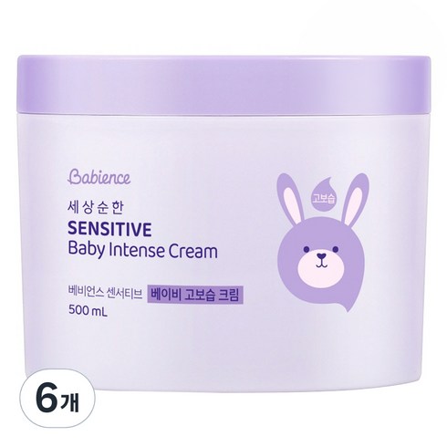 베비언스 세상순한 센서티브 베이비 고보습 크림, 500ml, 6개