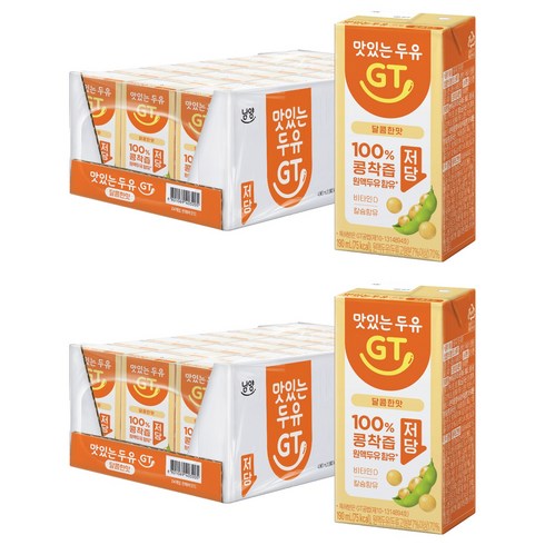 맛있는두유GT 달콤한맛 저당, 190ml, 48개