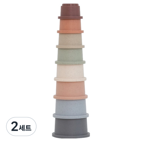야야 케롱 컵 쌓기 목욕놀이 장난감 8종 세트, 혼합색상, 2세트