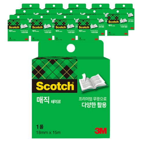 쓰리엠 스카치 매직테이프 810R 리필 18mm x 15m, 15개