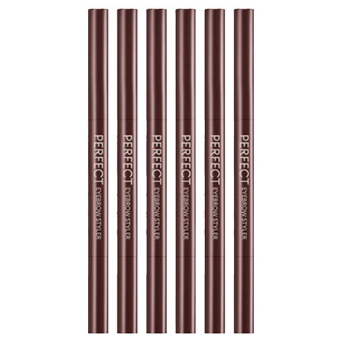 미샤 퍼펙트 아이브로우 스타일러 오토펜슬 0.15g, 레드브라운, 6개