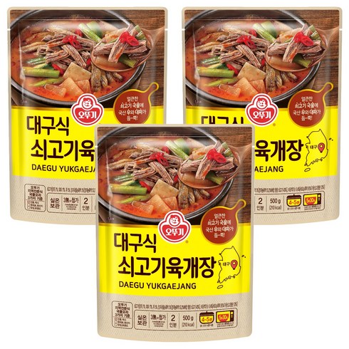 오뚜기 대구식 쇠고기육개장, 500g, 3개
