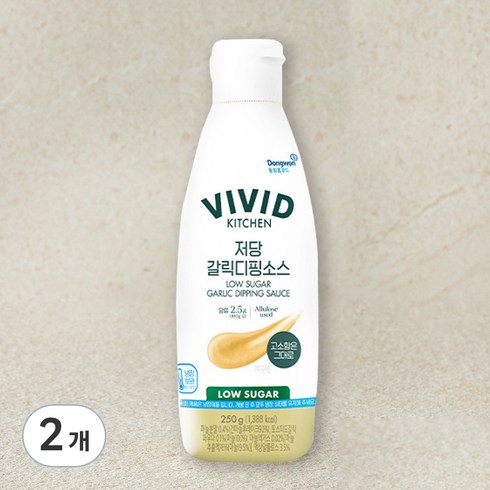 비비드키친 저당 갈릭디핑소스, 250g, 2개