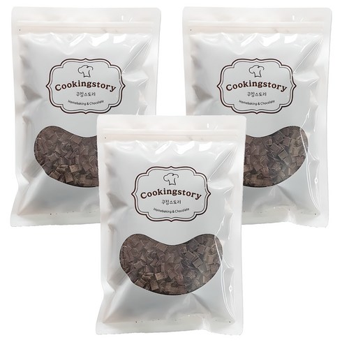 쿠킹스토리 칼리바우트 다크 청크초콜릿 초코칩, 200g, 3개