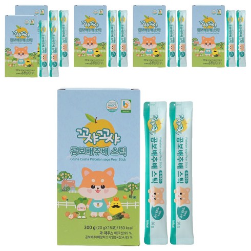 꼬샤꼬샤 곰보배추배 스틱, 300g, 6개