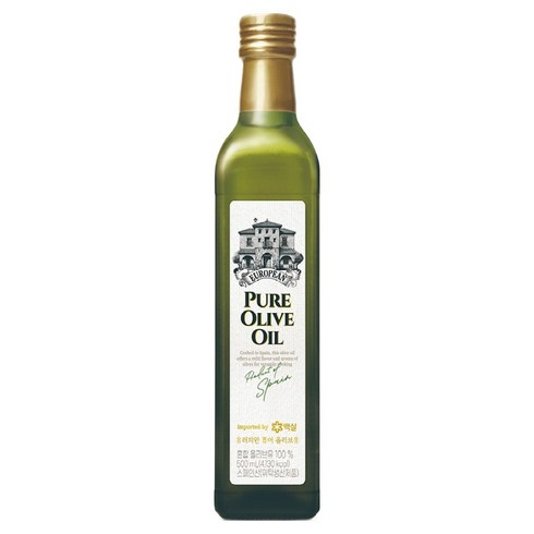 백설 CJ 백설 유러피안 퓨어 올리브유, 500ml, 1개