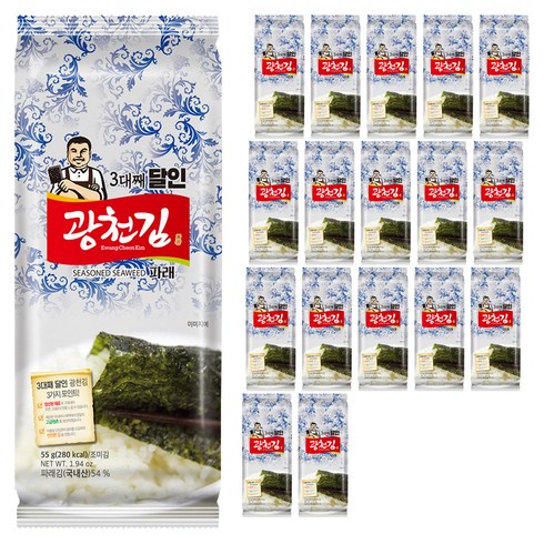 광천김 3대째 달인 재래 조각김, 55g, 18개