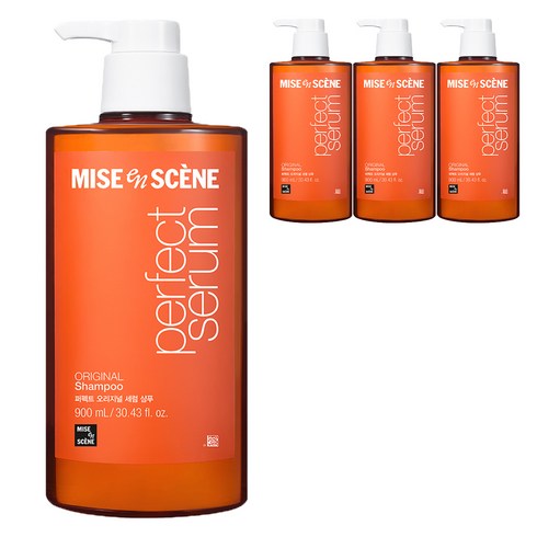 미쟝센 퍼펙트 오리지널 세럼 샴푸, 900ml, 4개
