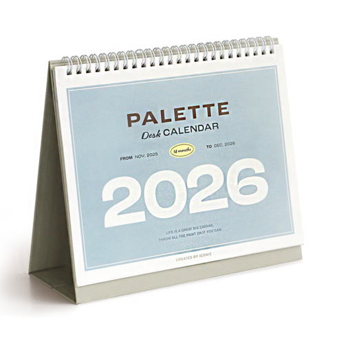 아이코닉 2026 팔레트 데스크 캘린더 탁상 달력 스케줄러, 혼합색상, 1개