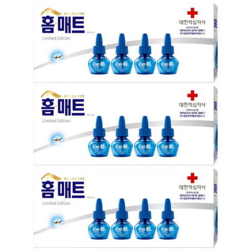 홈매트 리미티드 에디션 리퀴드 에스 45일 리필 모기약, 116ml, 3개
