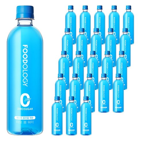 푸드올로지 터보 붐 워터 제로 슈가 음료, 500ml, 24개