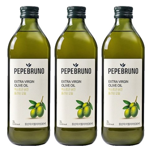 페페브루노 엑스트라버진 올리브오일, 1L, 3개