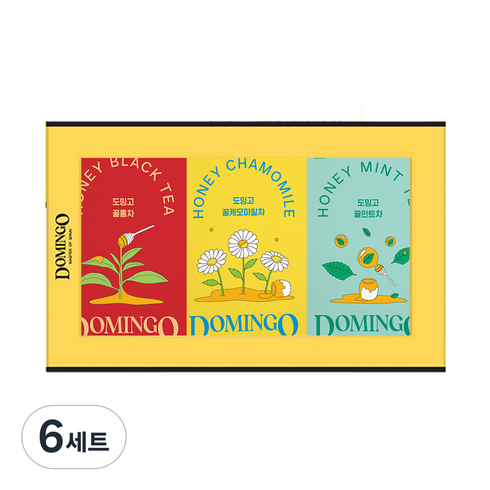 도밍고 꿀차 3종 선물세트, 꿀홍차 20p + 꿀민트 20p + 꿀캐모마일 20p, 6세트