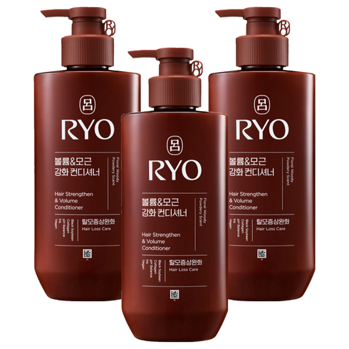 려 흑운 볼륨&모근강화 컨디셔너 탈모증상완화 우디머스크향, 480ml, 3개