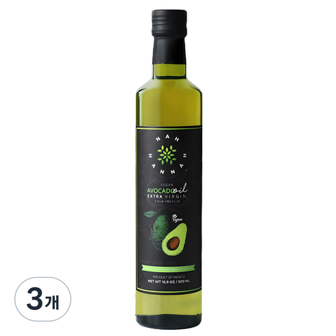 나한나 아보카도오일 엑스트라버진, 500ml, 3개