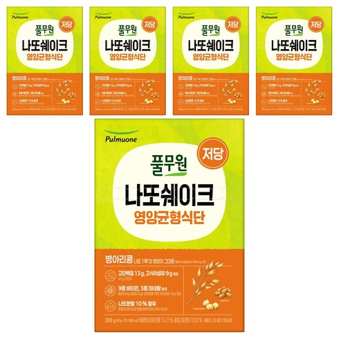풀무원 나또 쉐이크 병아리콩 7p, 5개, 280g