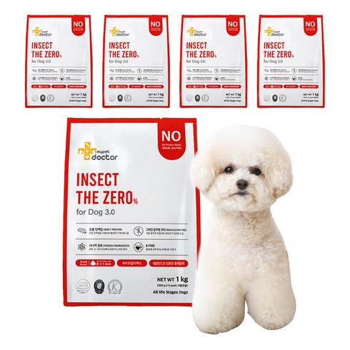 마이펫닥터 전연령 더 제로 포 독 3.0 알러지 건식사료, 곤충, 1kg, 5개