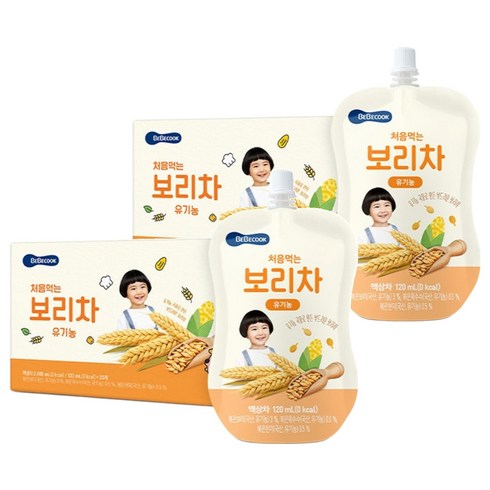 베베쿡 처음먹는 유기농 보리차, 120ml, 40개