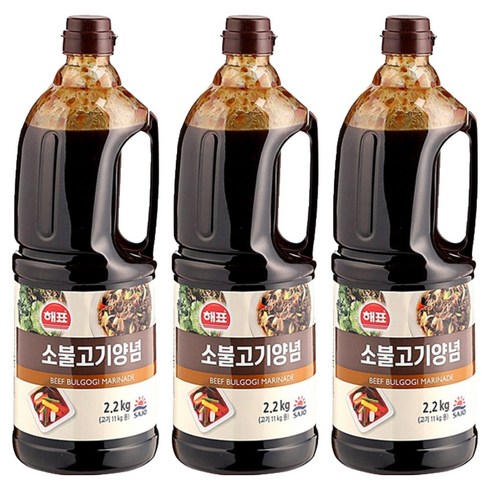 해표 소불고기 양념, 2.2kg, 3개