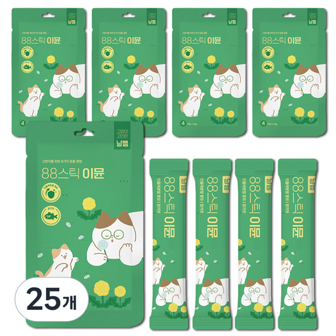 냥쌤 고양이 88스틱 이뮨 짜먹는 간식 간식 4p, 40g, 25개, 참치