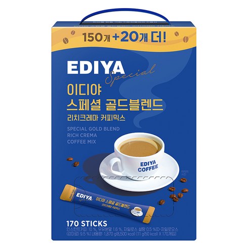 이디야 스페셜 골드블렌드 리치크레마 커피믹스, 11g, 170개입, 1개
