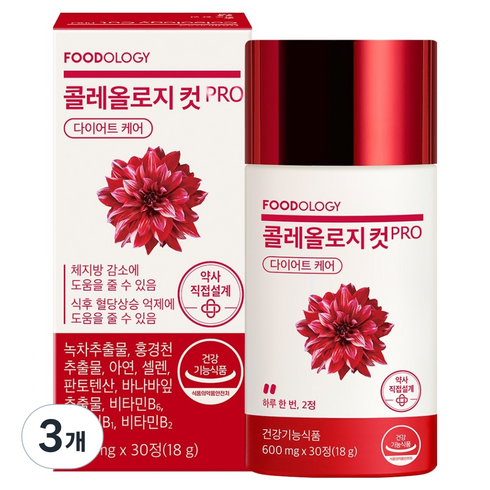 푸드올로지 콜레올로지 컷 프로 18g, 30정, 3개