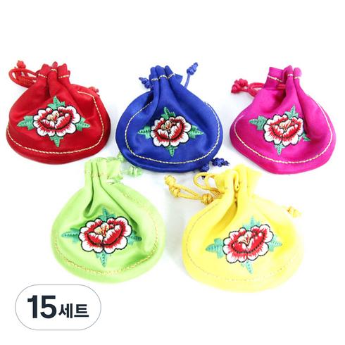 해피툴 오곡복주머니 소 5p, 혼합 색상, 15세트