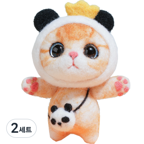 후니마켓 DIY 펠트 세트 고양이 15팬더 가방용, 혼합색상, 2세트
