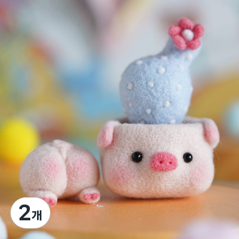 올라운더 양모 인형 만들기 패키지, 돼지, 2개