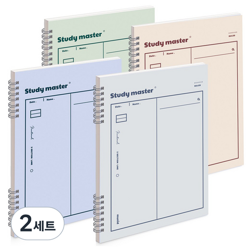 뮤니드 스프링 파스텔 2분할 라인 수학노트 컬러 4종 세트, Soft Beige + Grey + Sky Blue + Green tea, 2세트