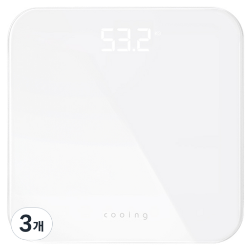 쿠잉전자 디지털 LED 체중계, BDS-260WH, 화이트, 3개