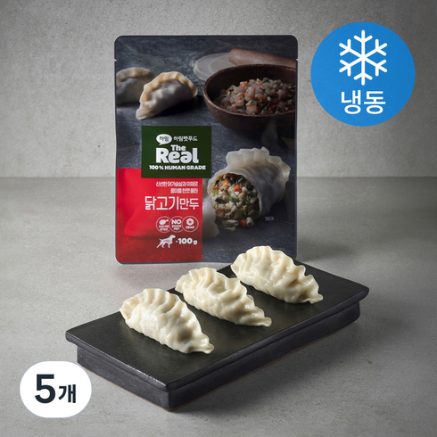 하림펫푸드 더리얼 만두 강아지 냉동 간식, 닭고기, 100g, 5개
