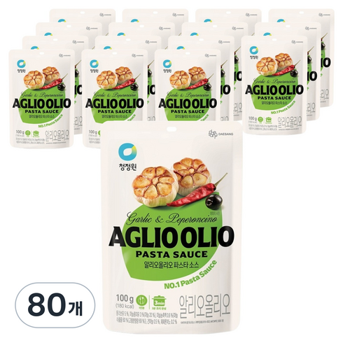 청정원 알리오올리오 파스타소스 싱글파우치, 100g, 80개