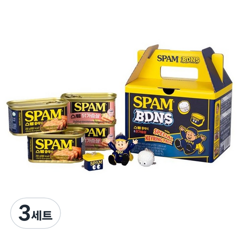 스팸 BDNS 클래식 200g x 2p + 닭가슴살 200g x 2p + 키링 세트, 3세트
