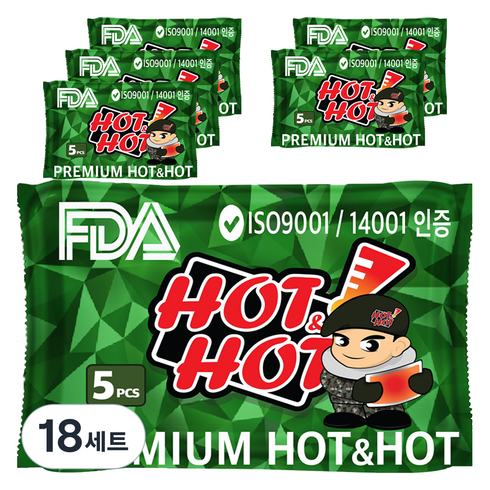 핫앤핫 대용량 핫팩GREEN 160g 5p, 18세트